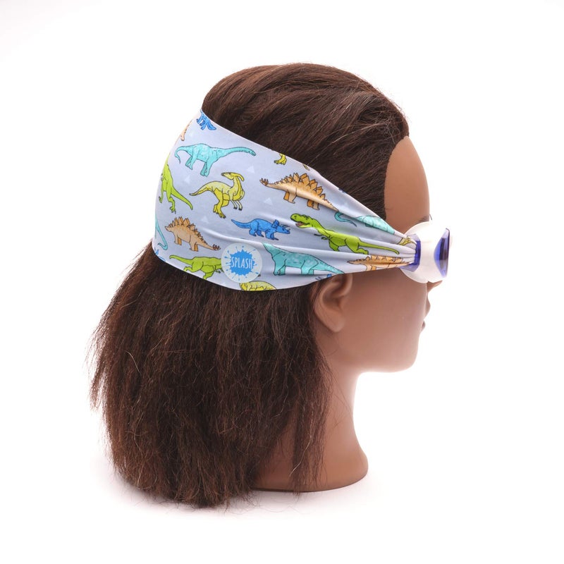 Splash Place KIDS SWIM GOGGLES with Fabric Strap | Tangle-Free Swimming Goggles for Kids (DINO) - Image 2